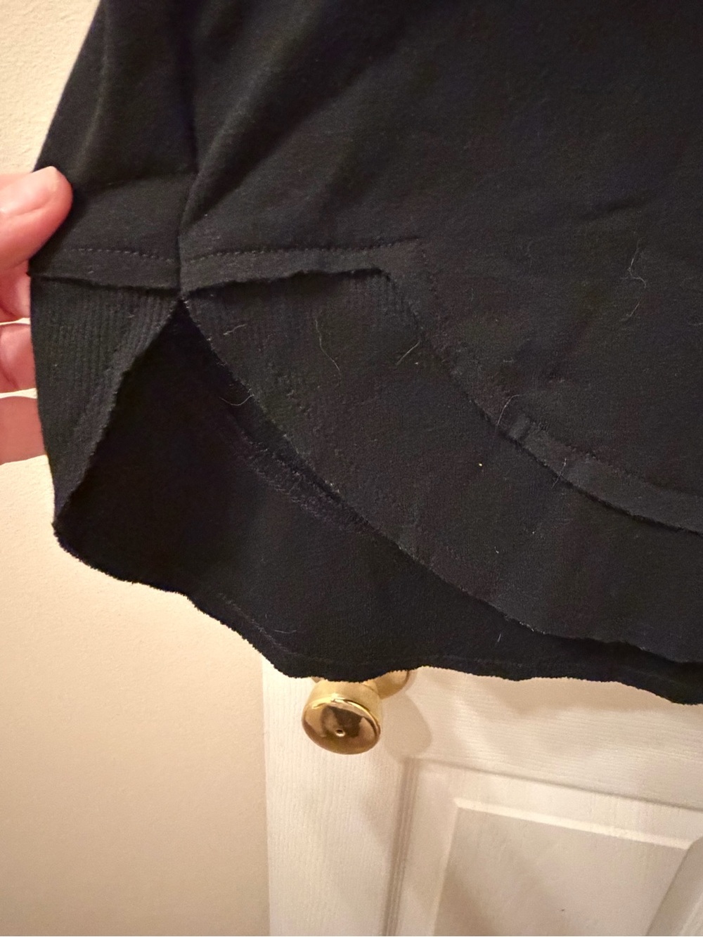 Maurices Black Hoodie with White & Black Plaid Raglan Sleeves - Picture 2 of 5